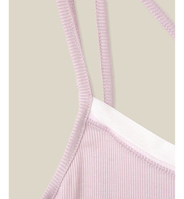 ROPE「【WEB・一部店舗限定】【接触冷感/UVカット】前後2WAY チュールコンビアシメキャミソール」|キャミソール|