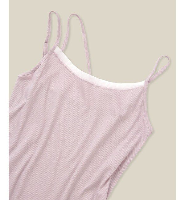 ROPE「【WEB・一部店舗限定】【接触冷感/UVカット】前後2WAY チュールコンビアシメキャミソール」|キャミソール|