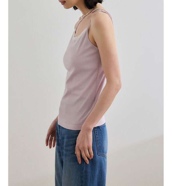 ROPE「【WEB・一部店舗限定】【接触冷感/UVカット】前後2WAY チュールコンビアシメキャミソール」|キャミソール|