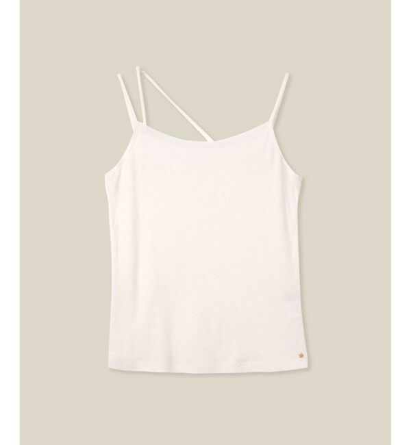 ROPE「【WEB・一部店舗限定】【接触冷感/UVカット】前後2WAY チュールコンビアシメキャミソール」|キャミソール|
