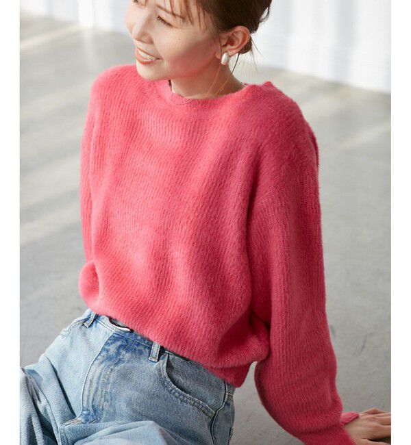 Rope&rsquo;Picnic「fluffy knitフラッフィーニット/ふわふわMIXフェザーニットプルオーバー/洗濯機OK」|ニット・セーター|