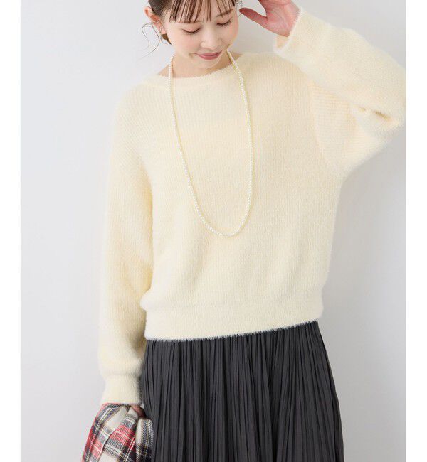 Rope&rsquo;Picnic「fluffy knitフラッフィーニット/ふわふわMIXフェザーニットプルオーバー/洗濯機OK」|ニット・セーター|