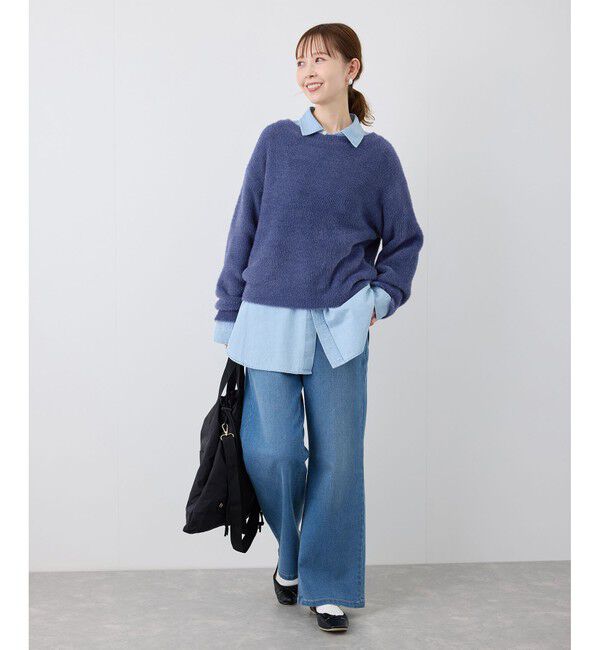 Rope&rsquo;Picnic「fluffy knitフラッフィーニット/ふわふわMIXフェザーニットプルオーバー/洗濯機OK」|ニット・セーター|