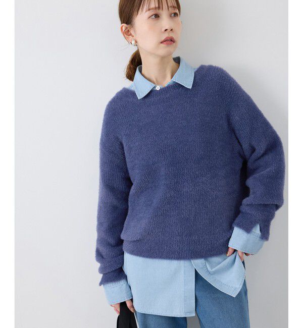 Rope&rsquo;Picnic「fluffy knitフラッフィーニット/ふわふわMIXフェザーニットプルオーバー/洗濯機OK」|ニット・セーター|