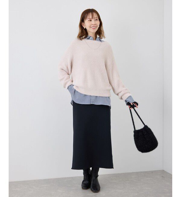 Rope&rsquo;Picnic「fluffy knitフラッフィーニット/ふわふわMIXフェザーニットプルオーバー/洗濯機OK」|ニット・セーター|