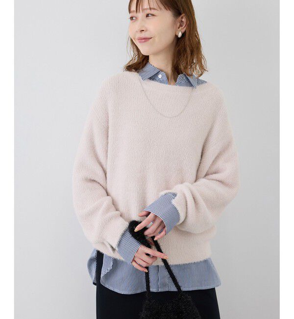 Rope&rsquo;Picnic「fluffy knitフラッフィーニット/ふわふわMIXフェザーニットプルオーバー/洗濯機OK」|ニット・セーター|