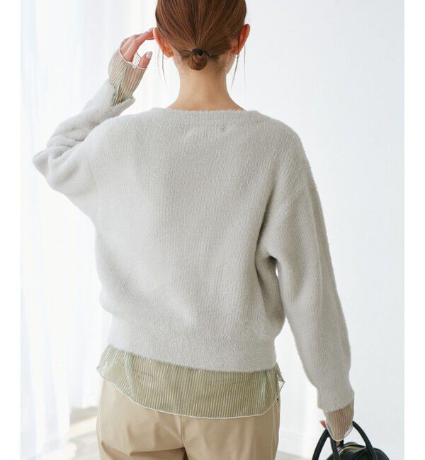 Rope&rsquo;Picnic「fluffy knitフラッフィーニット/ふわふわMIXフェザーニットプルオーバー/洗濯機OK」|ニット・セーター|
