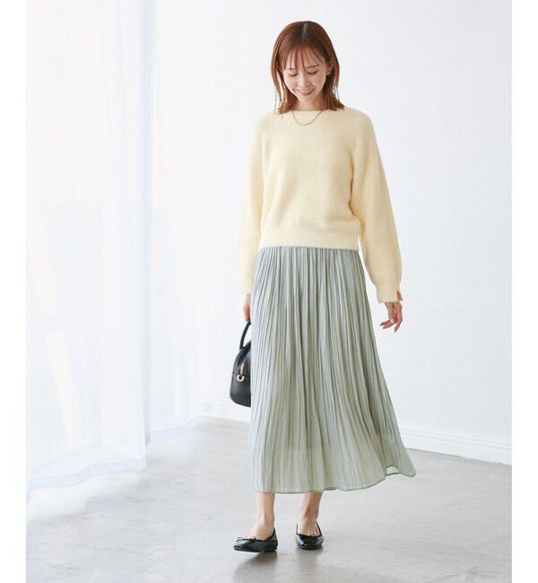 Rope&rsquo;Picnic「fluffy knitフラッフィーニット/ふわふわMIXフェザーニットプルオーバー/洗濯機OK」|ニット・セーター|