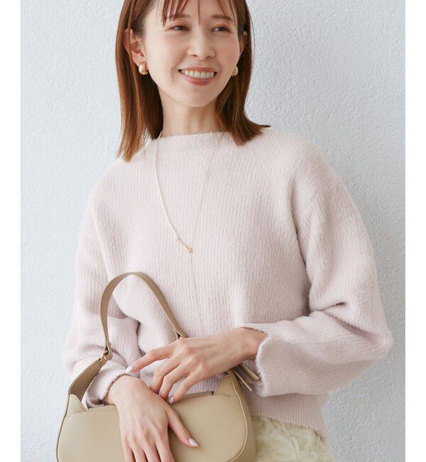 Rope&rsquo;Picnic「fluffy knitフラッフィーニット/ふわふわMIXフェザーニットプルオーバー/洗濯機OK」|ニット・セーター|ピンク系(65)