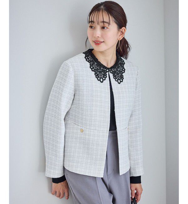 Rope&rsquo;Picnic「レースカラーニット」|ニット・セーター|