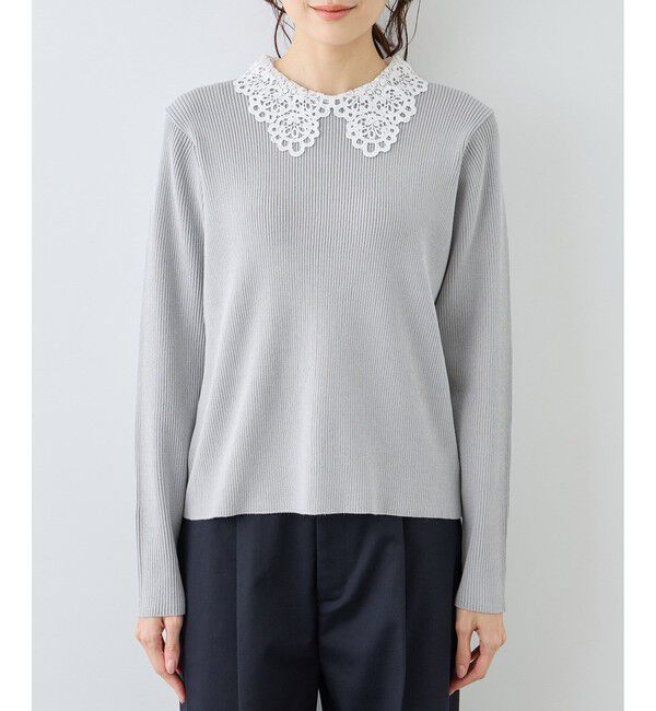 Rope&rsquo;Picnic「レースカラーニット」|ニット・セーター|