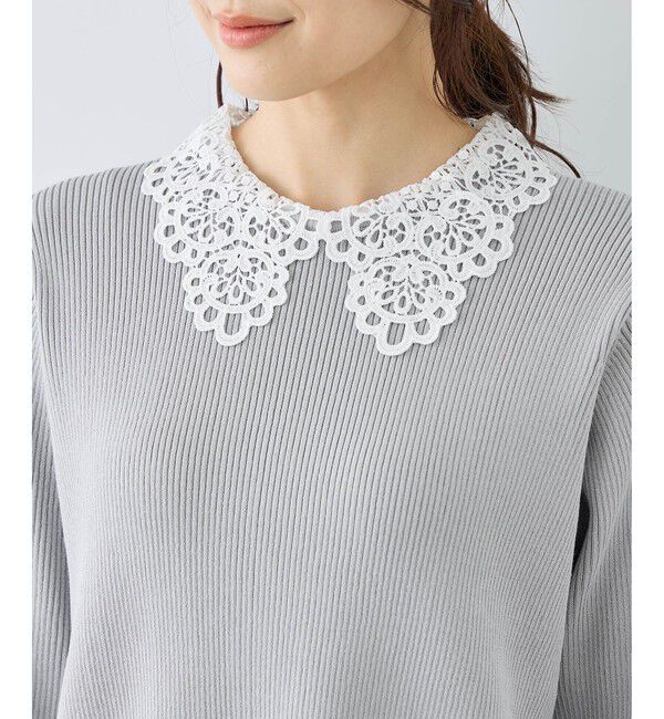 Rope&rsquo;Picnic「レースカラーニット」|ニット・セーター|