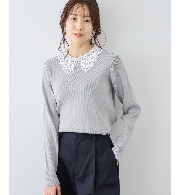 Rope&rsquo;Picnic「レースカラーニット」|ニット・セーター|
