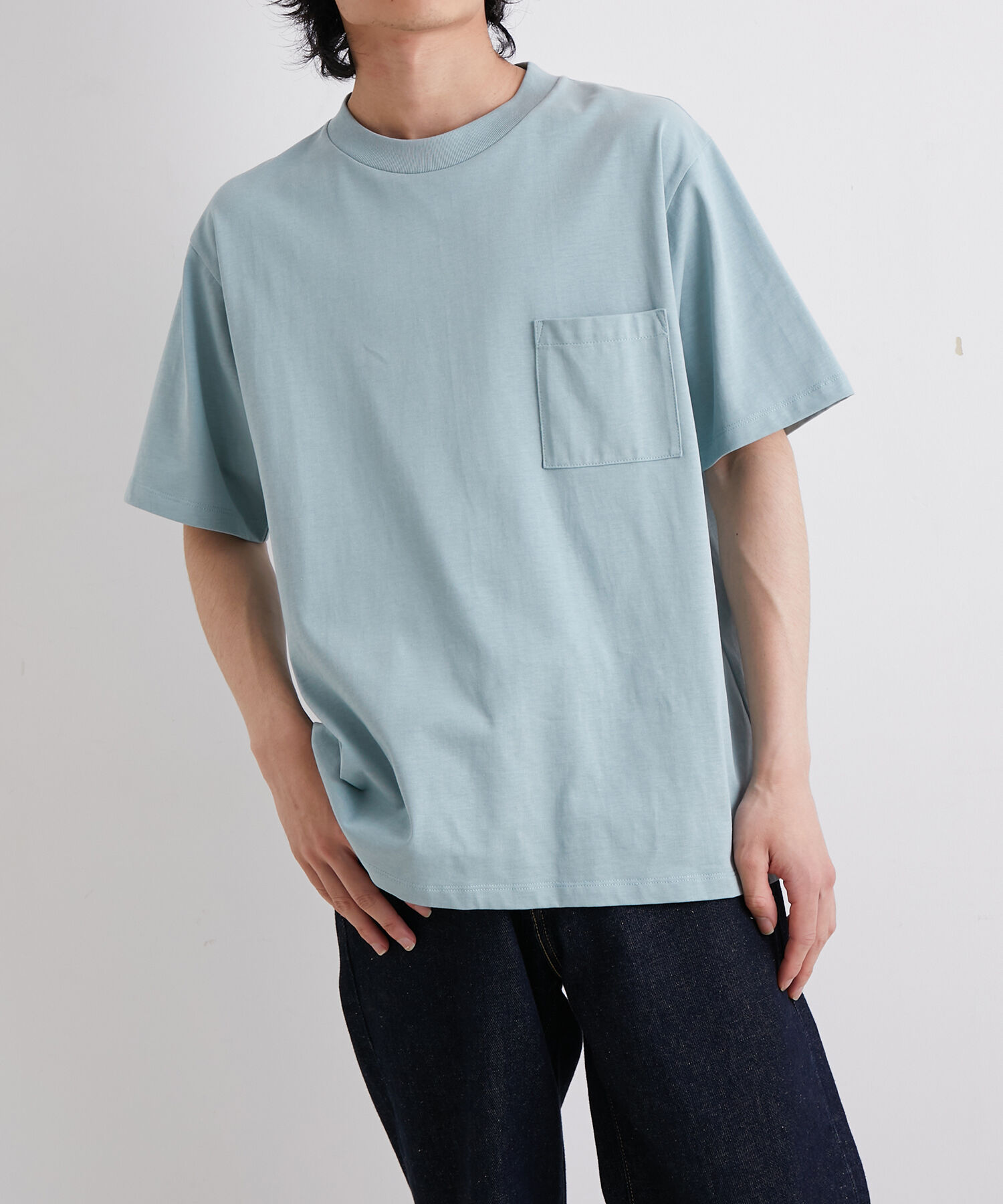 ADAM ET ROPE'「〈汗染み防止〉スエット ガード ベーシック ポケット Tシャツ」|Tシャツ・カットソー|