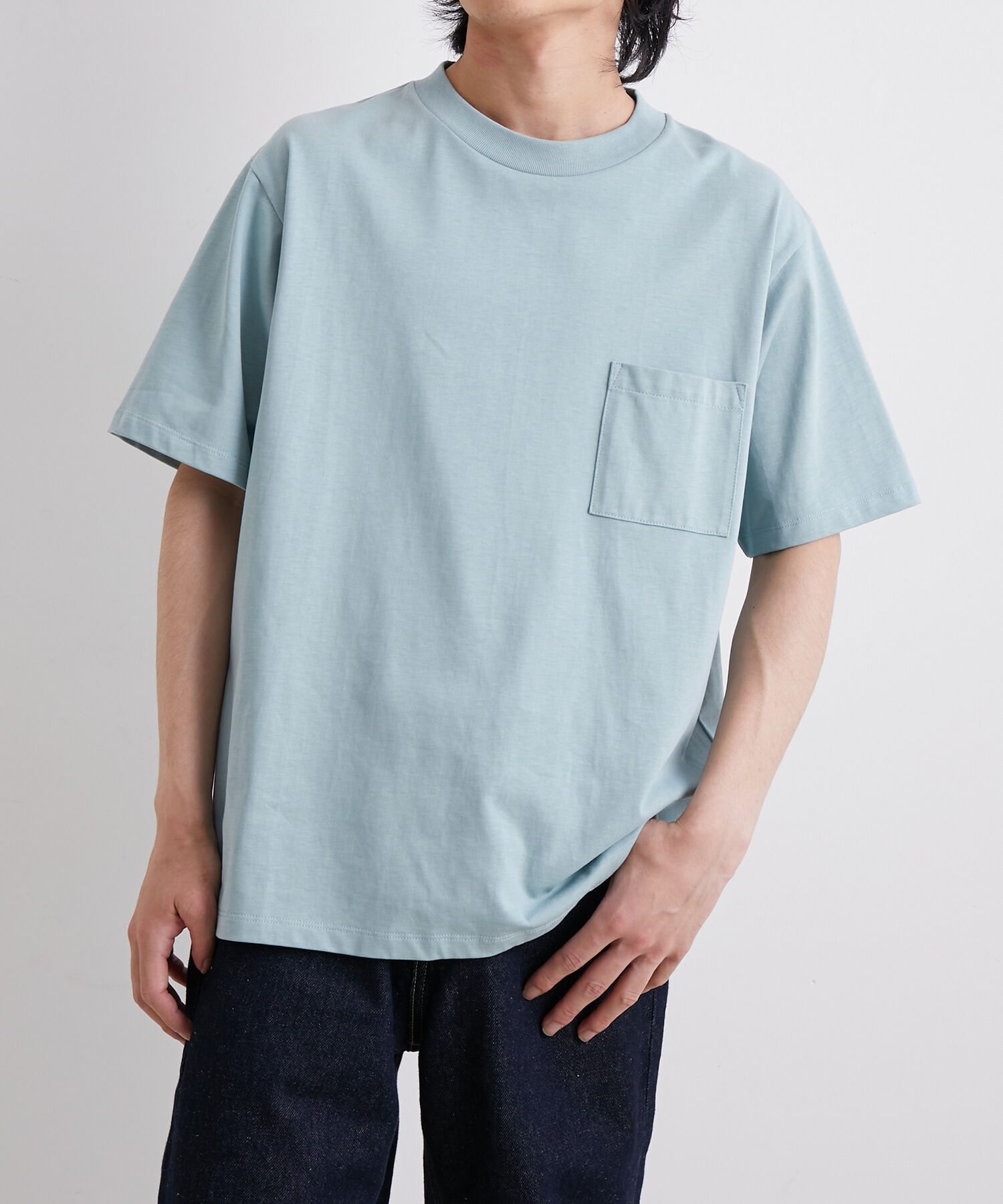 ADAM ET ROPE'「〈汗染み防止〉スエット ガード ベーシック ポケット Tシャツ」|Tシャツ・カットソー|