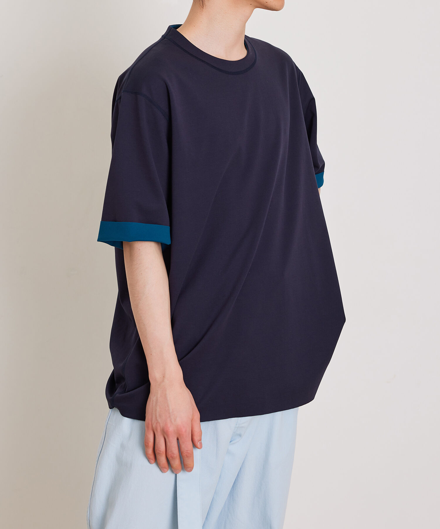 ADAM ET ROPE'「《定番》ハイゲージ シャンブレー リバーシブル Tシャツ」|Tシャツ・カットソー|