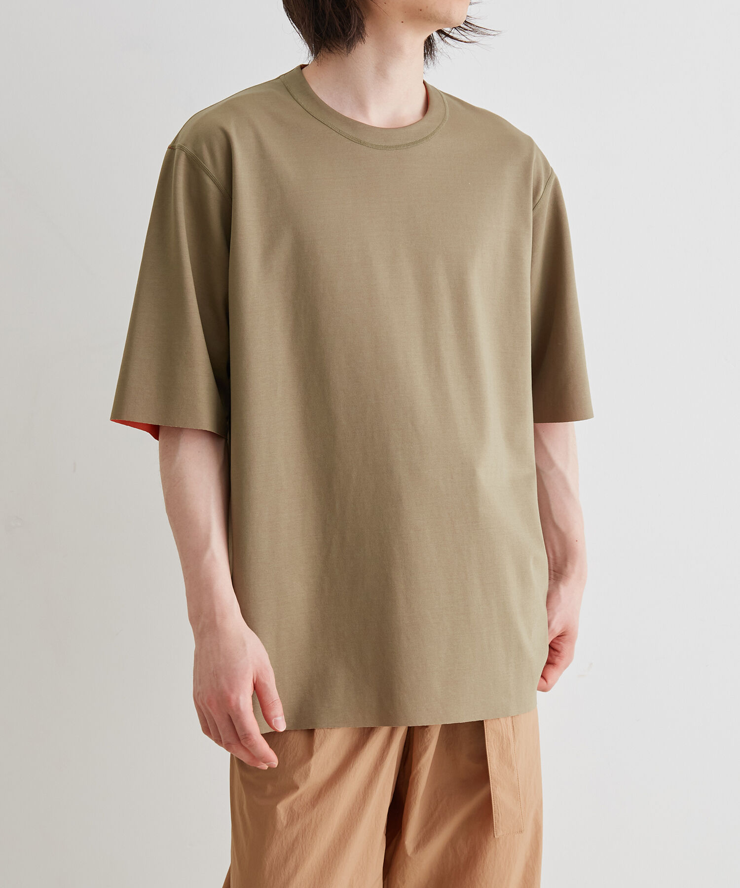 ADAM ET ROPE'「《定番》ハイゲージ シャンブレー リバーシブル Tシャツ」|Tシャツ・カットソー|