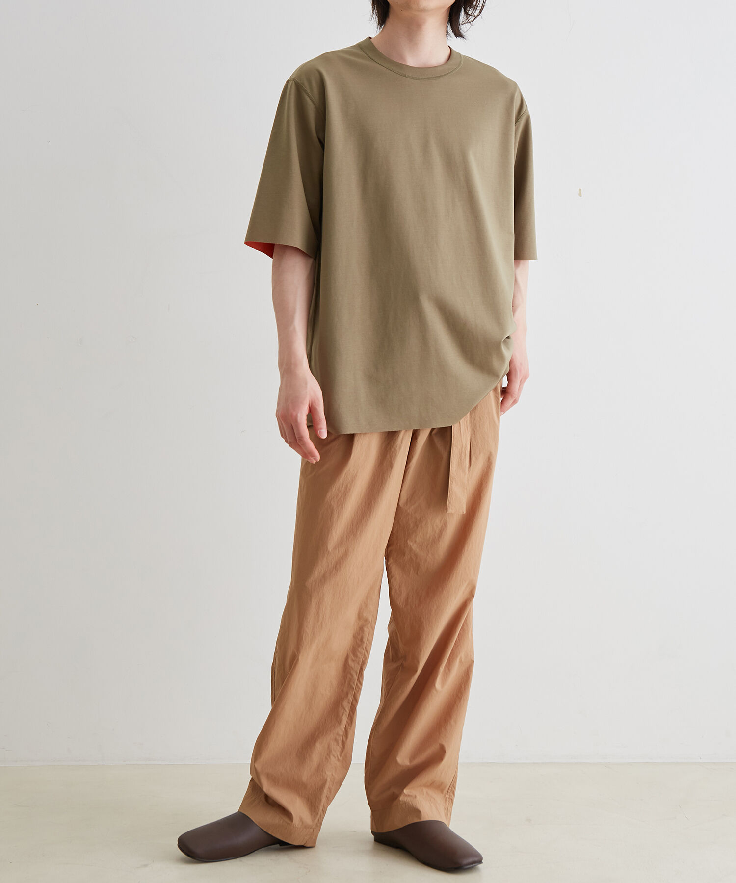 ADAM ET ROPE'「《定番》ハイゲージ シャンブレー リバーシブル Tシャツ」|Tシャツ・カットソー|