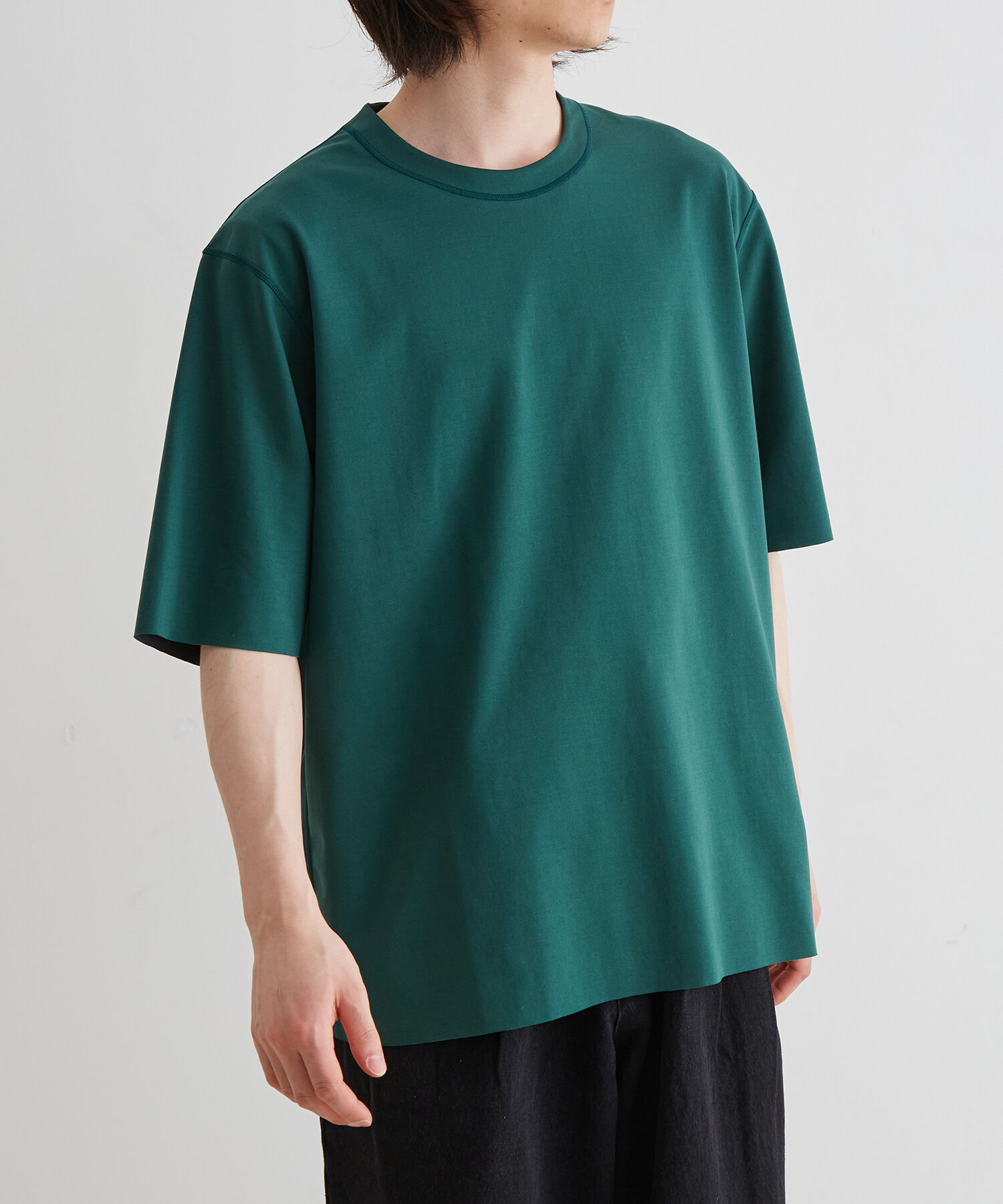 ADAM ET ROPE'「《定番》ハイゲージ シャンブレー リバーシブル Tシャツ」|Tシャツ・カットソー|