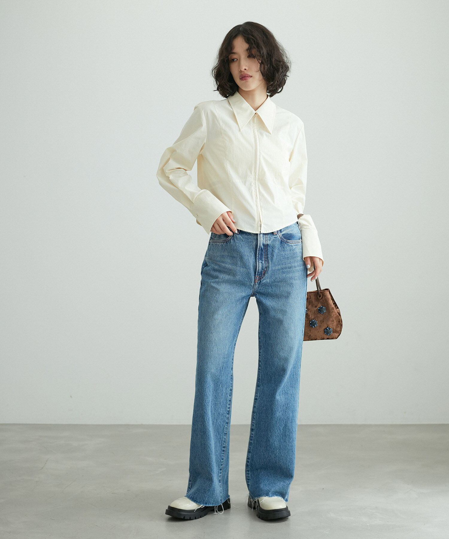 ADAM ET ROPE'「【サステナブル】ビジュー2WAY巾着バッグ」|ショルダー・メッセンジャー|