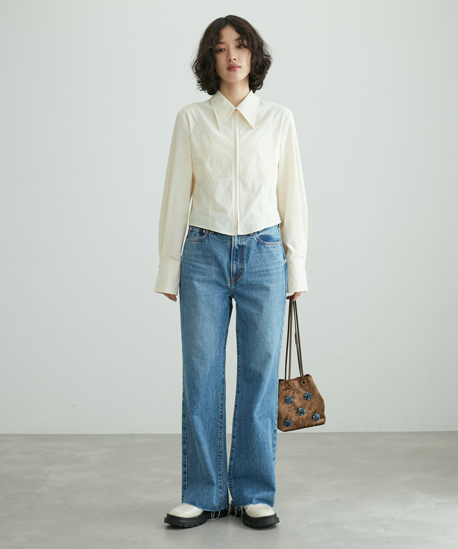 ADAM ET ROPE'「【サステナブル】ビジュー2WAY巾着バッグ」|ショルダー・メッセンジャー|