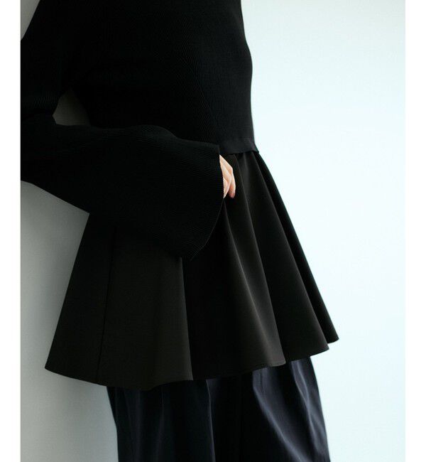 ADAM ET ROPE'「【サステナブル】・【オケージョン】・【洗える】ペプラムコンビニットプルオーバー」|ニット・セーター|