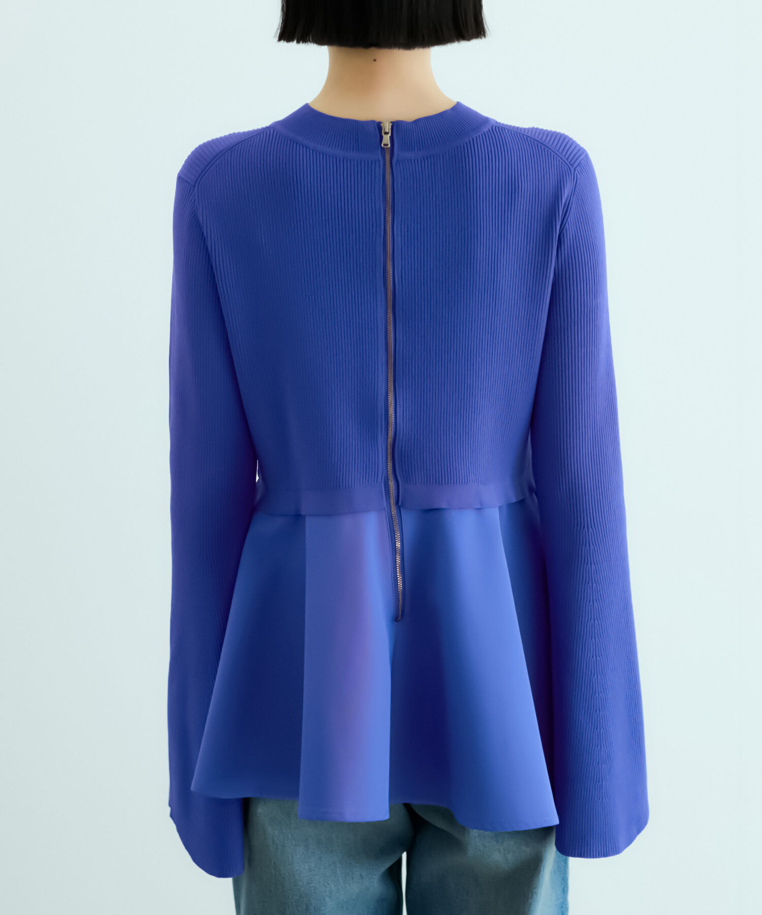 ADAM ET ROPE'「【サステナブル】・【オケージョン】・【洗える】ペプラムコンビニットプルオーバー」|ニット・セーター|