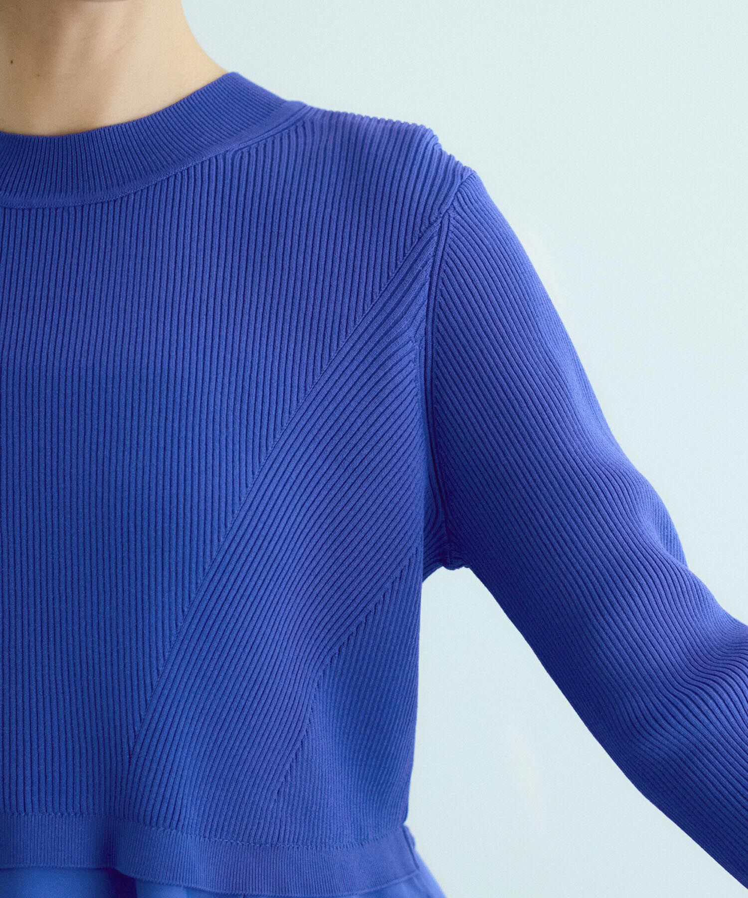 ADAM ET ROPE'「【サステナブル】・【オケージョン】・【洗える】ペプラムコンビニットプルオーバー」|ニット・セーター|