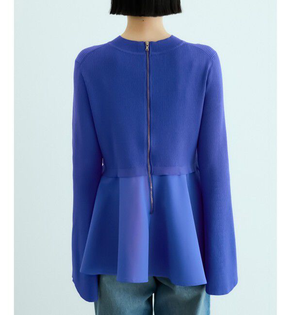 ADAM ET ROPE'「【サステナブル】・【オケージョン】・【洗える】ペプラムコンビニットプルオーバー」|ニット・セーター|