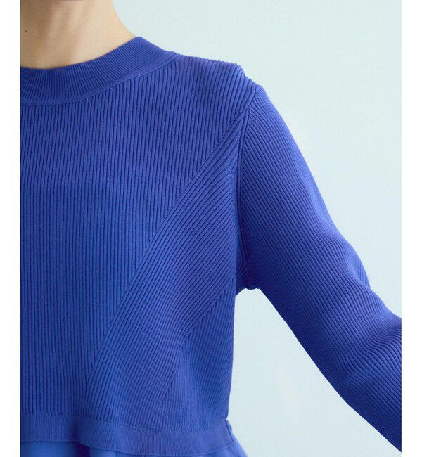 ADAM ET ROPE'「【サステナブル】・【オケージョン】・【洗える】ペプラムコンビニットプルオーバー」|ニット・セーター|