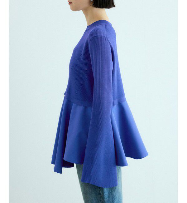 ADAM ET ROPE'「【サステナブル】・【オケージョン】・【洗える】ペプラムコンビニットプルオーバー」|ニット・セーター|