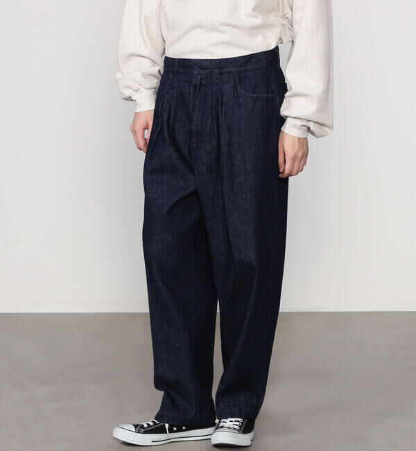  「FARAH | ツータック ワイドデニムパンツ MEN」|デニム|