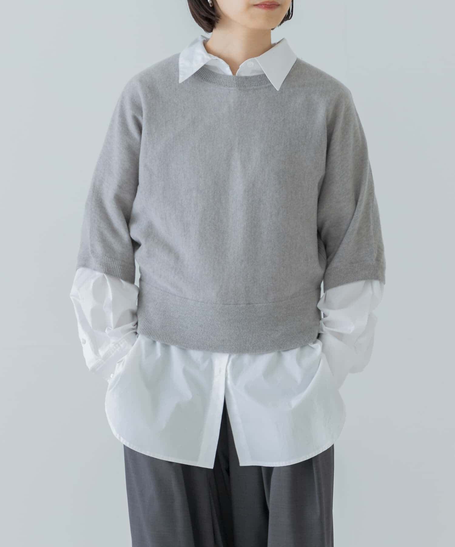 URBAN RESEARCH「ウールハーフスリーブドルマンニット」|ニット・セーター|グレー