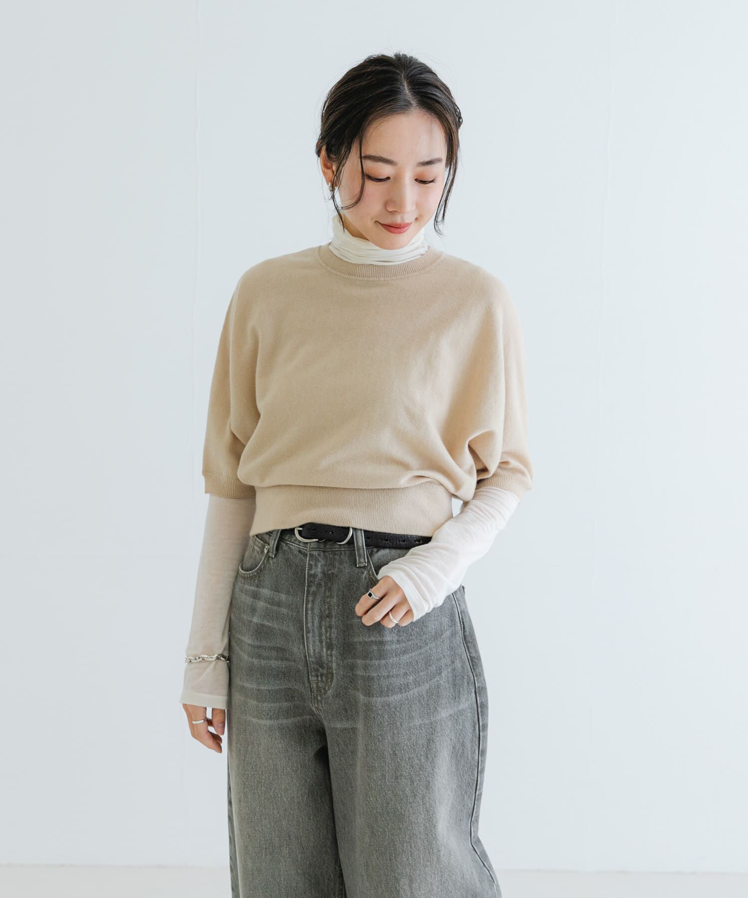 URBAN RESEARCH「ウールハーフスリーブドルマンニット」|ニット・セーター|