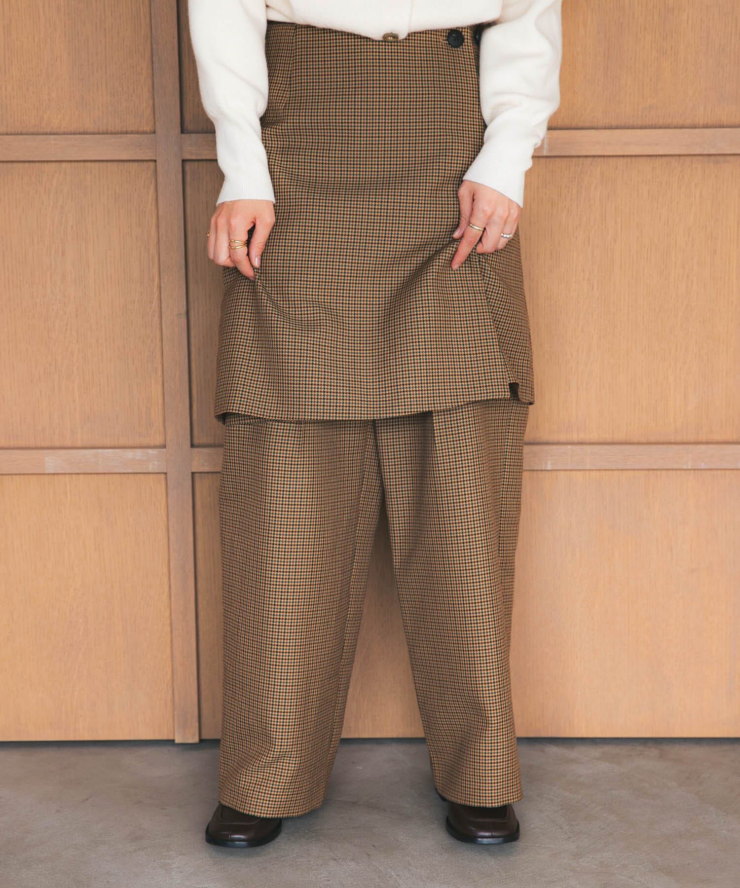 URBAN RESEARCH「ウールブレンドチェックスカート」|スカート|