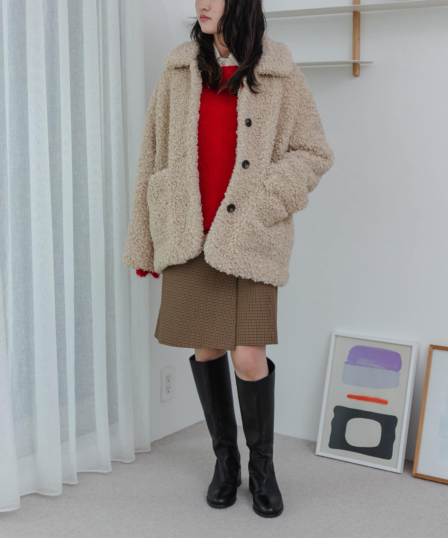 URBAN RESEARCH「ウールブレンドチェックスカート」|スカート|