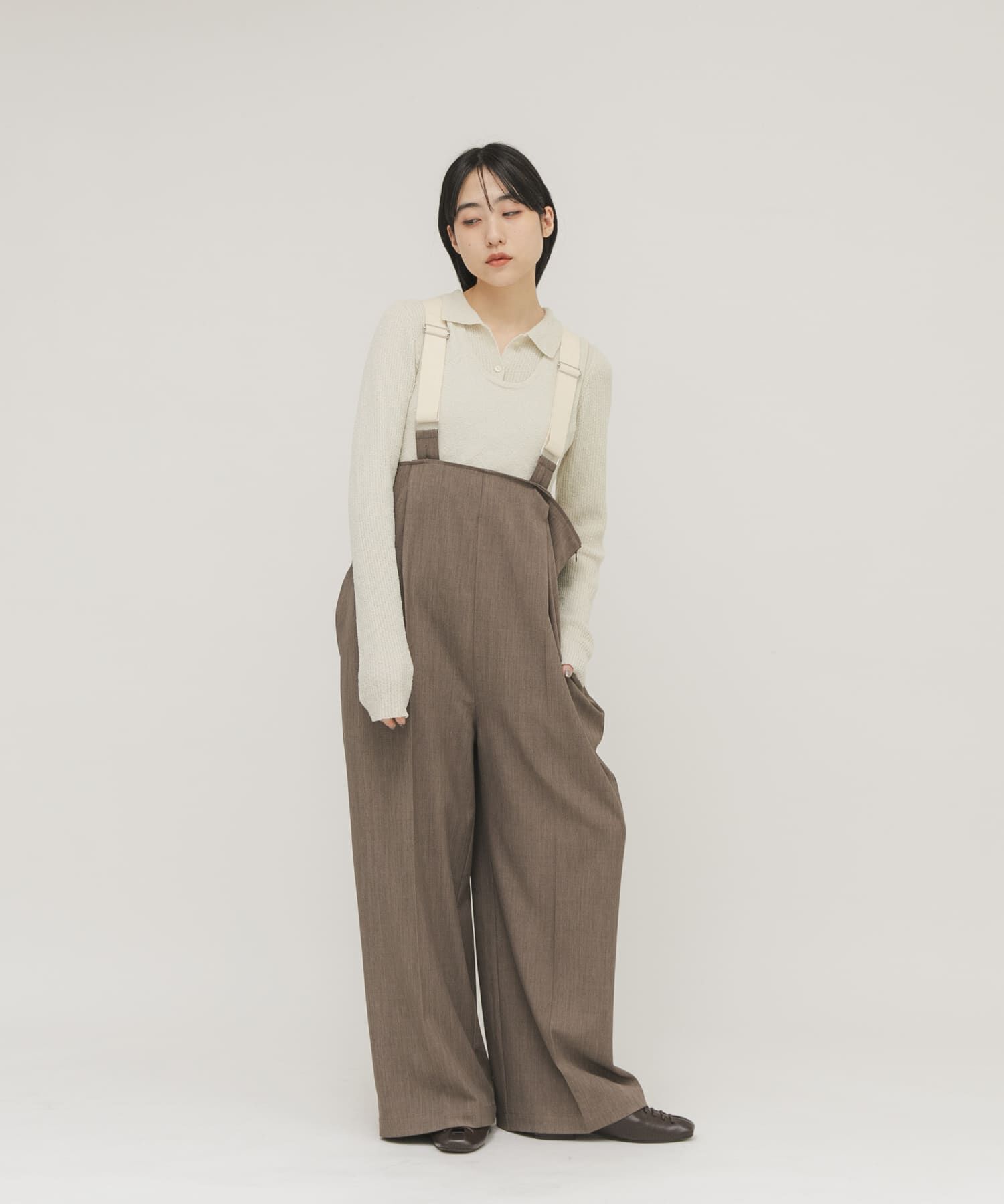  「『一部WEB限定カラー』ミニブークレレイヤードニットシャツ」|ニット・セーター|