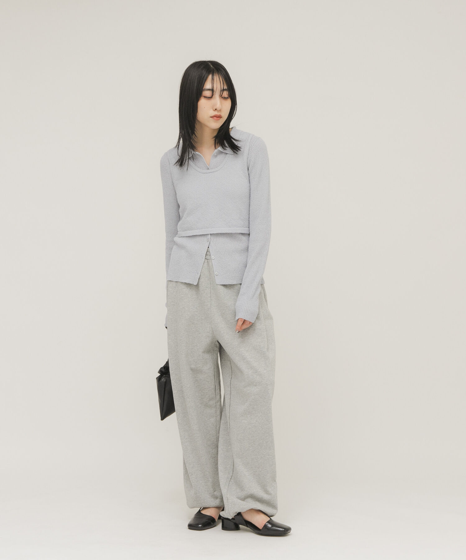  「『一部WEB限定カラー』ミニブークレレイヤードニットシャツ」|ニット・セーター|