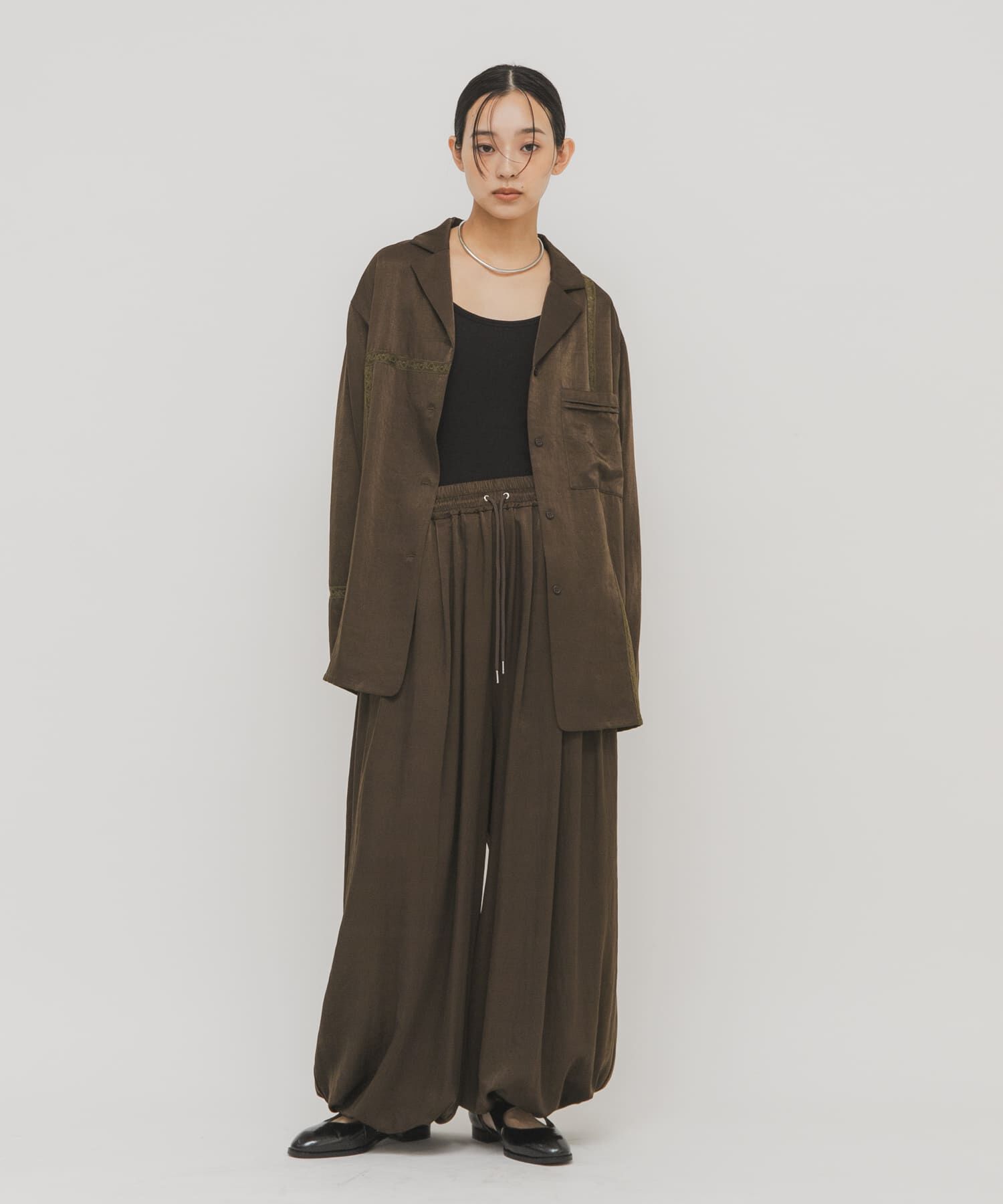  「サテンバルーンパンツ」|その他|グリーン系その他