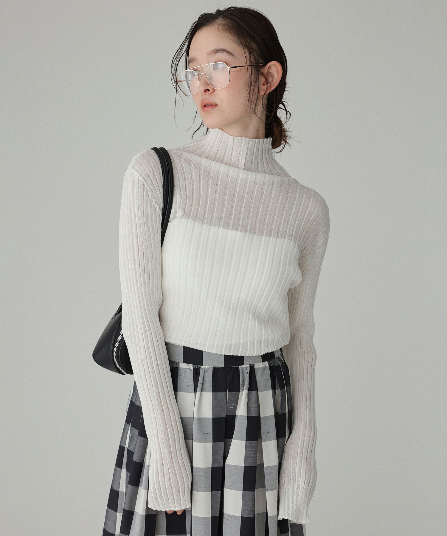 BABYLONE「2wayシアーリブニット」|ニット・セーター|