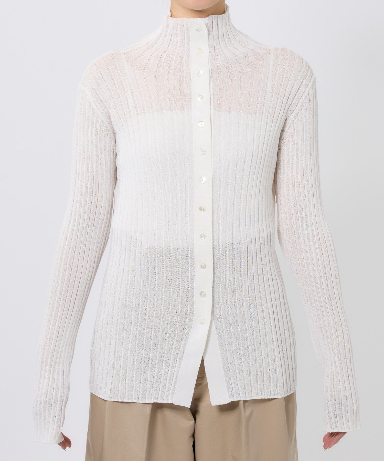 BABYLONE「2wayシアーリブニット」|ニット・セーター|