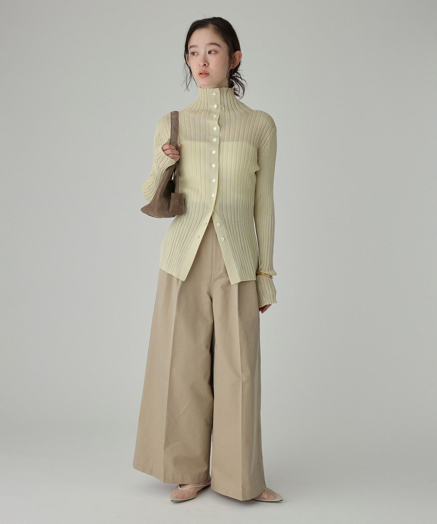 BABYLONE「2wayシアーリブニット」|ニット・セーター|