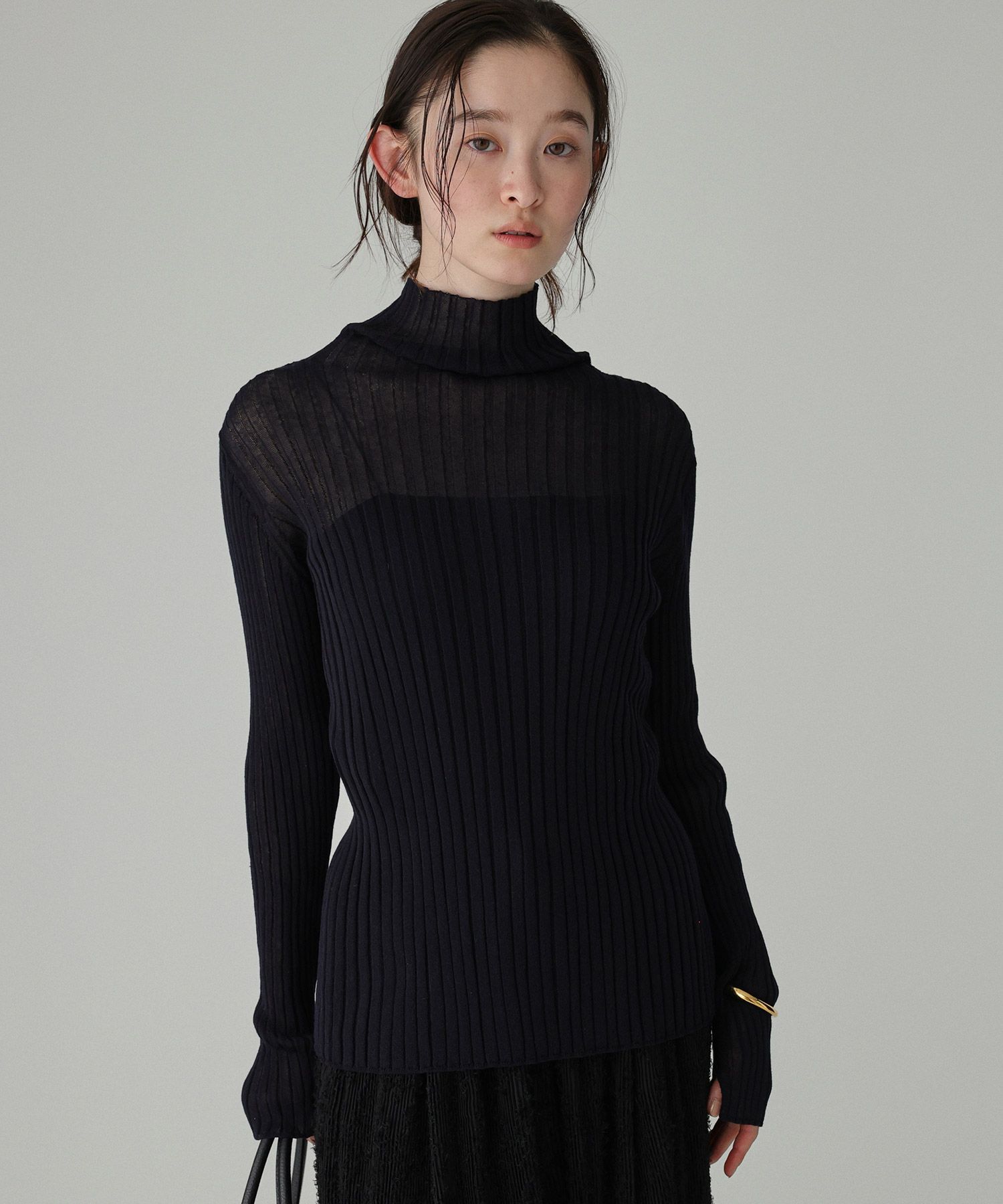 BABYLONE「2wayシアーリブニット」|ニット・セーター|