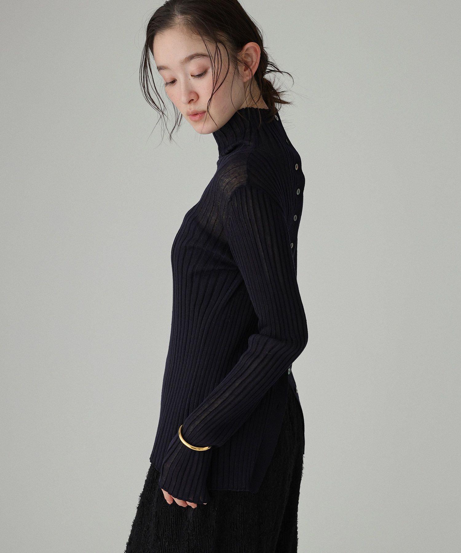 BABYLONE「2wayシアーリブニット」|ニット・セーター|