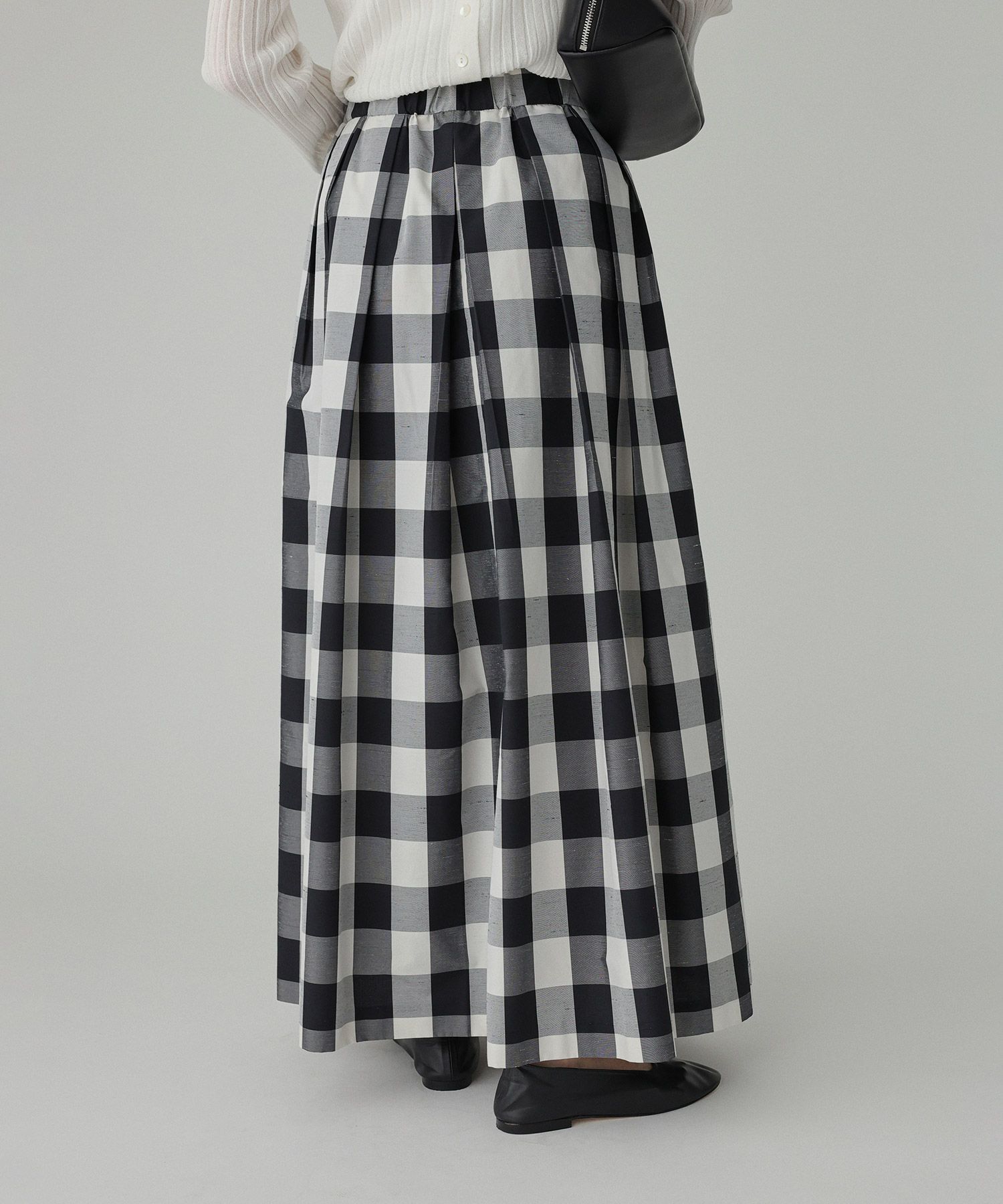 BABYLONE「チェックシャンタンスカート」|スカート|