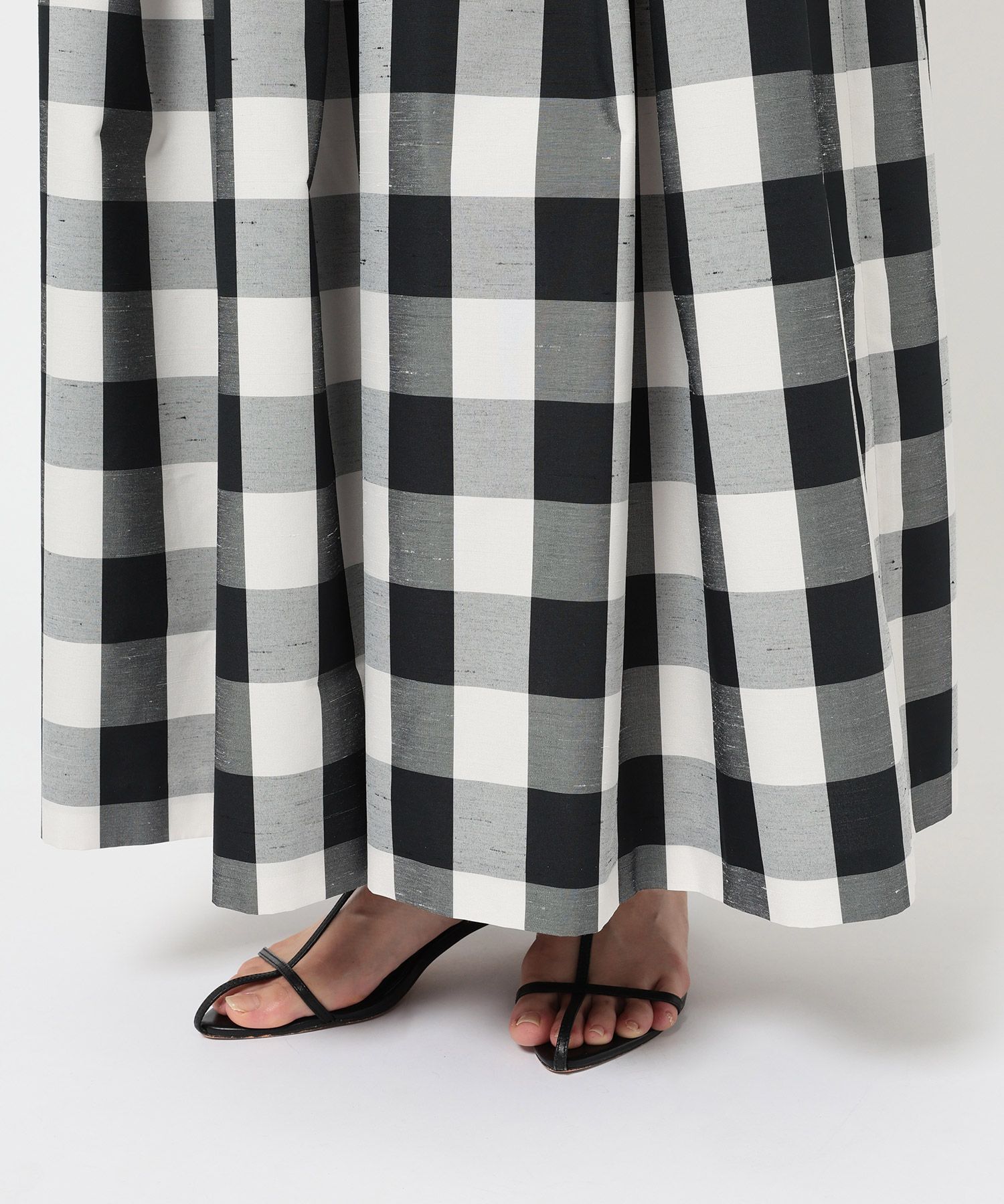 BABYLONE「チェックシャンタンスカート」|スカート|