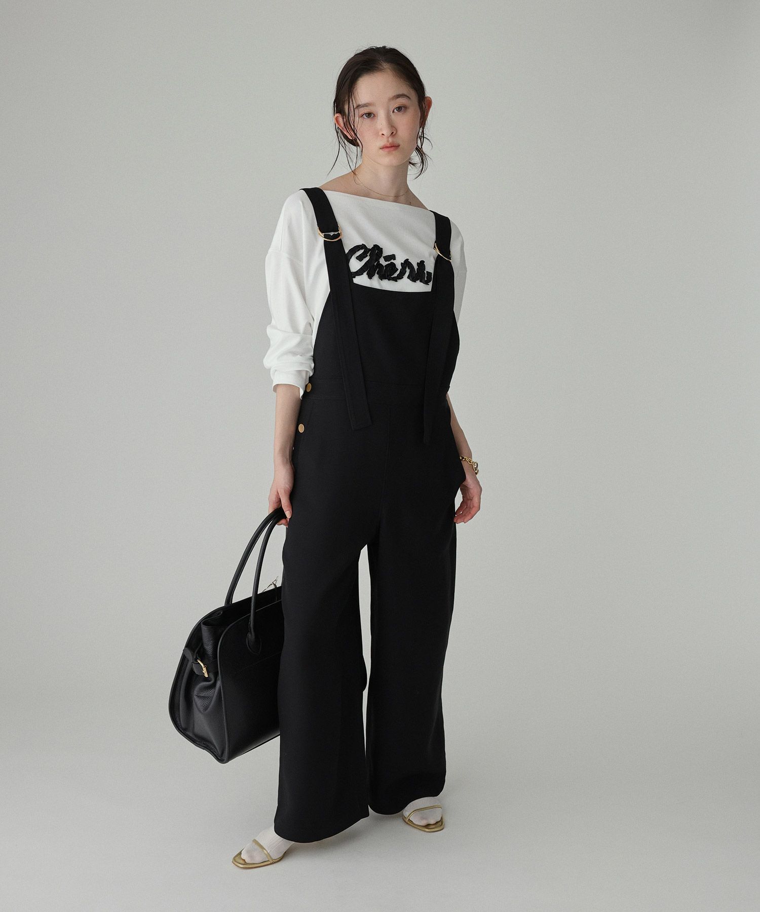 BABYLONE「ヴィスコースダブルクロスサロペット」|オールインワン|