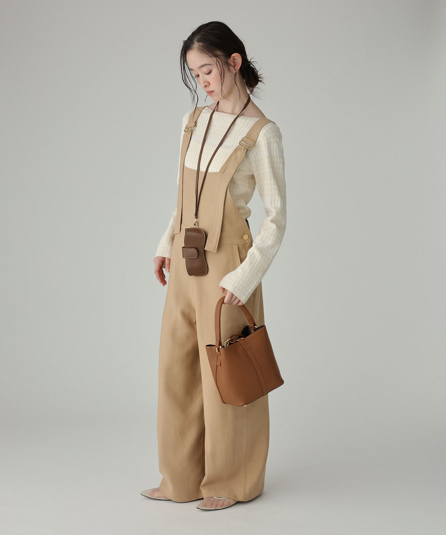 BABYLONE「ヴィスコースダブルクロスサロペット」|オールインワン|