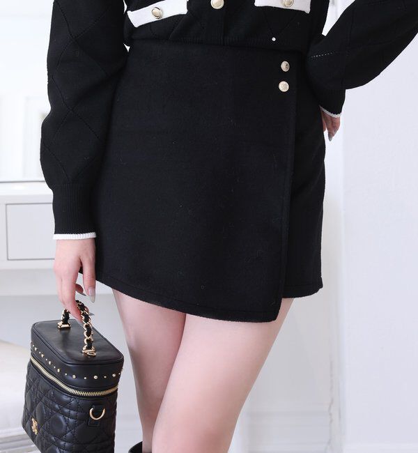  「金ボタン付スタイルアップスカショーパン」|スカート|