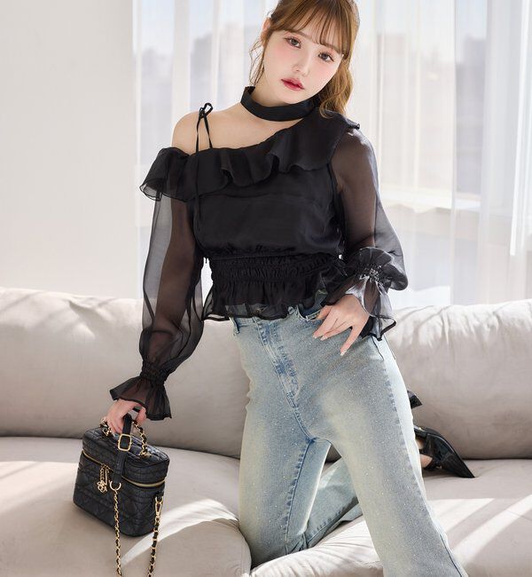  「2WAYワンショルフリルブラウス」|シャツ・ブラウス|